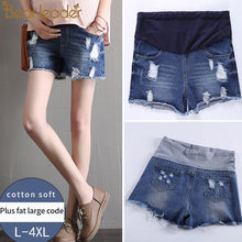 Load image into Gallery viewer, Bear Leader Jeans Fashion Maternity Loose Pant Pregnant Elastic Waist Ripped Denim Pant Maternity Hole PregnancyJeans Shorts