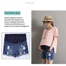 Load image into Gallery viewer, Bear Leader Jeans Fashion Maternity Loose Pant Pregnant Elastic Waist Ripped Denim Pant Maternity Hole PregnancyJeans Shorts