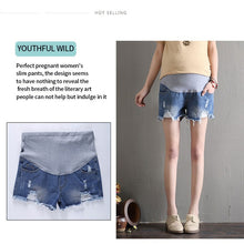 Load image into Gallery viewer, Bear Leader Jeans Fashion Maternity Loose Pant Pregnant Elastic Waist Ripped Denim Pant Maternity Hole PregnancyJeans Shorts